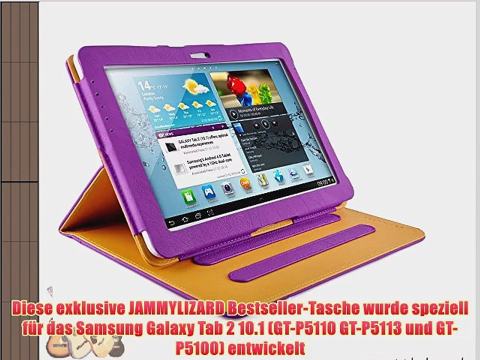 JAMMYLIZARD | Smart Case Ledertasche f?r Samsung Galaxy Tab 2 10.1 LILA