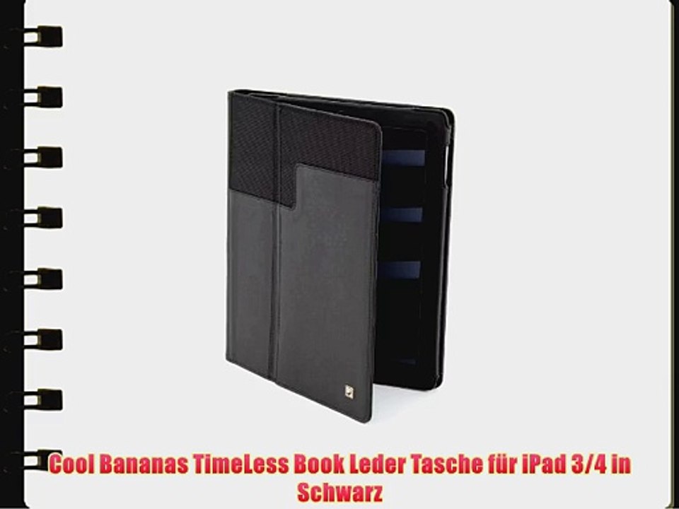 Cool Bananas TimeLess Book Leder Tasche f?r iPad 3/4 in Schwarz