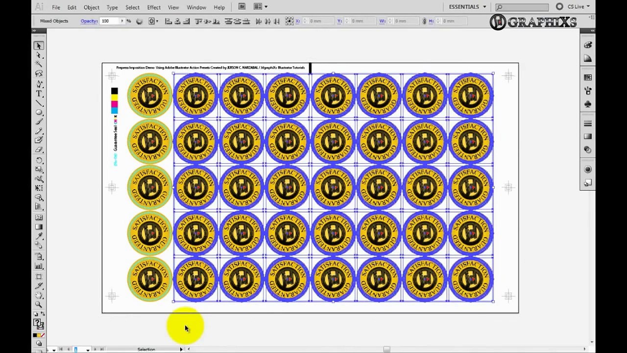 Adobe Illustrator: Actions Presets Tutorials (PrePress Imposition)
