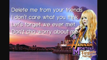 Hannah Montana - Que Sera [Lyrics In the Screen] [HD]