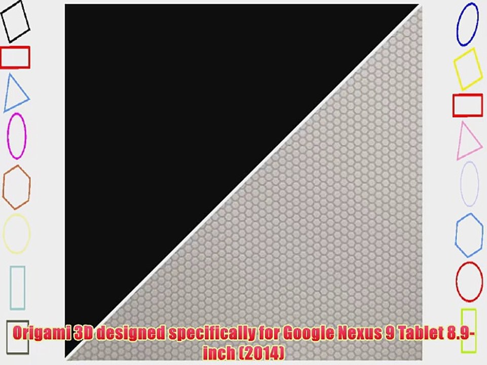 roocase Google Nexus 9 Fall - Origami 3D Nexus 9 8.9 inch Slim Shell Folio Fall Smart Deckel