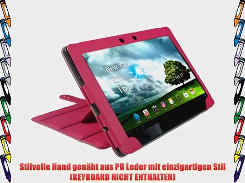 igadgitz Pink Rosa 'Guardian' PU Leder Tasche Schutzh?lle H?lle Ledertasche Etui Case f?r Asus