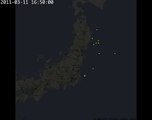東日本巨大地震周辺の震源地マップ(3/11 00:00~3/14 06:45）
