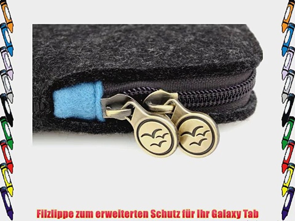 Waterkant Deichk?nig Zip Filz Tasche aus echtem Wollfilz f?r Samsung Galaxy Note Pro 12.2 und