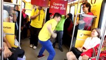 Dancing on board and at train stations