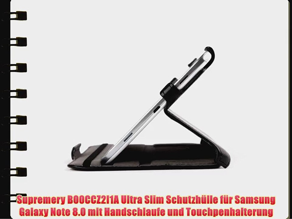 Supremery B00CCZ2I1A Ultra Slim Schutzh?lle f?r Samsung Galaxy Note 8.0 mit Handschlaufe und
