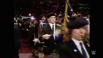 Roddy Piper makes his entrance at WrestleMania I