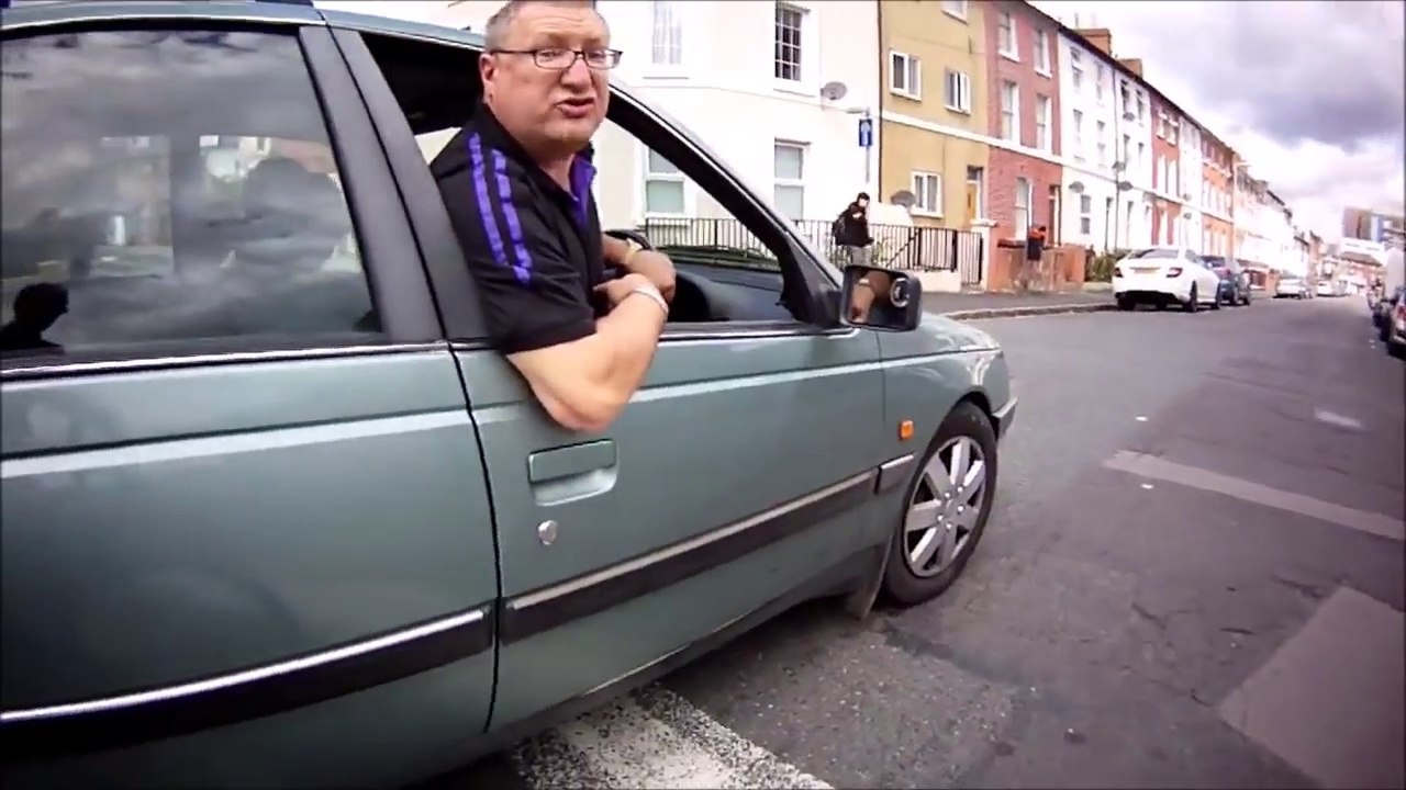 When road rage ends in humiliation on the ground!