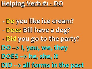Basic Helping Verbs in English