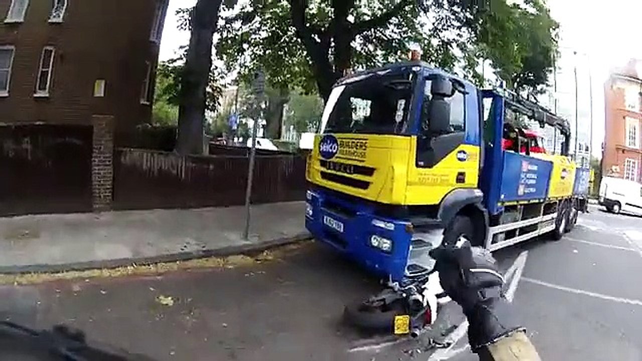 Truck takes out ducati