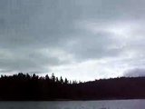 Amazing Bald Eagle bird fishing diving right by the boat
