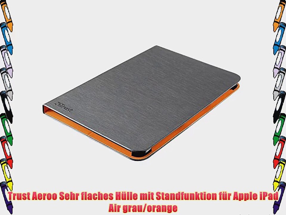 Trust Aeroo Sehr flaches H?lle mit Standfunktion f?r Apple iPad Air grau/orange
