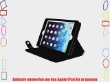 Schwarze Folio-Tasche Sherpa Magnetic f?r Apple iPad Air mit Schulterriemen (vintage Leder