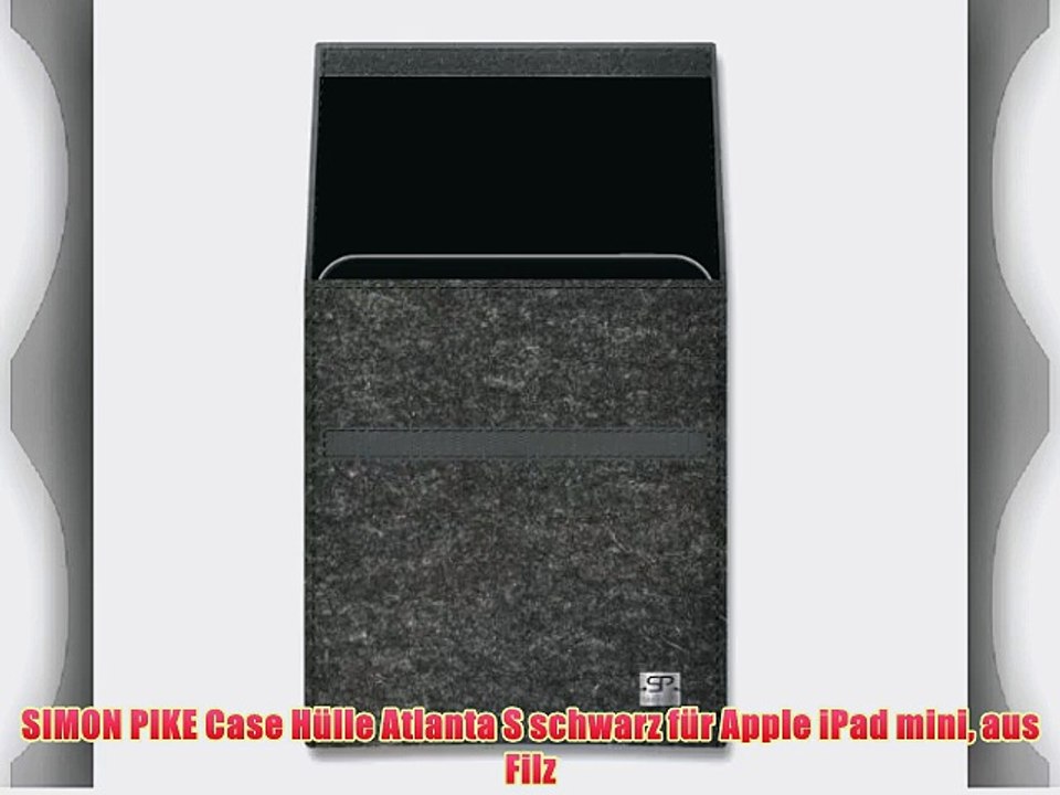 SIMON PIKE Case H?lle Atlanta S schwarz f?r Apple iPad mini aus Filz