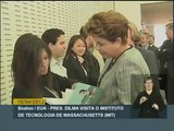 Dilma é recebida por alunos brasileiros no Instituto de Tecnologia de Massachussetts (MIT)