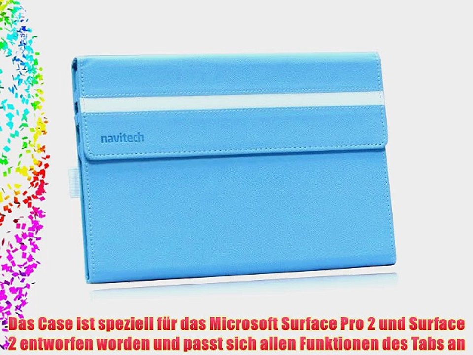 Navitech bycast Leder Case Cover f?r das Microsoft Surface 2 (Surface Pro 2 blau)