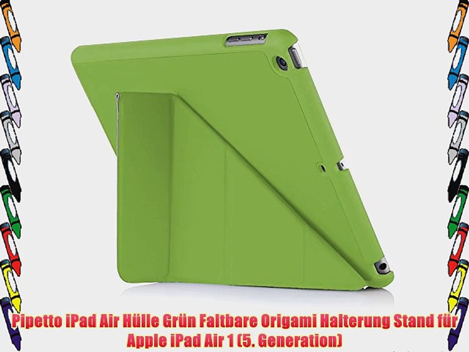 Pipetto iPad Air H?lle Gr?n Faltbare Origami Halterung Stand f?r Apple iPad Air 1 (5. Generation)