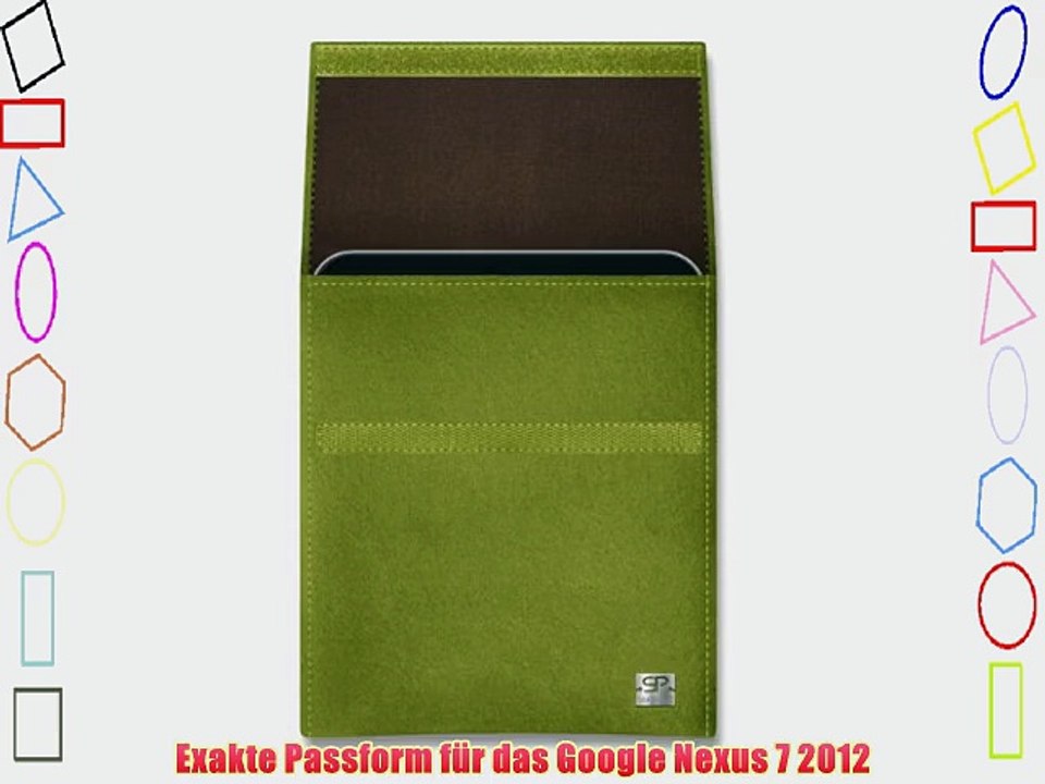 SIMON PIKE Tablet PC Tasche Atlanta P gruen f?r Google Nexus 7 aus Wollfilz