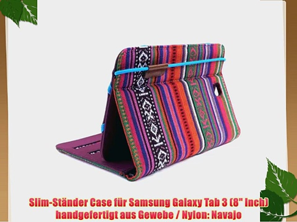 Slim-St?nder Stoff Case Cover f?r den Samsung Galaxy Tab 3 (8.0 inch) - Navajo / Aztec