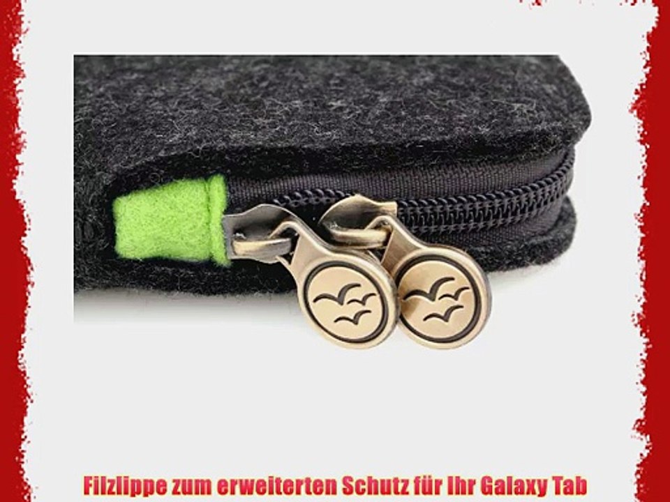 Waterkant Deichk?nig Zip Filz Tasche aus echtem Wollfilz f?r Samsung Galaxy Note Pro 12.2 und