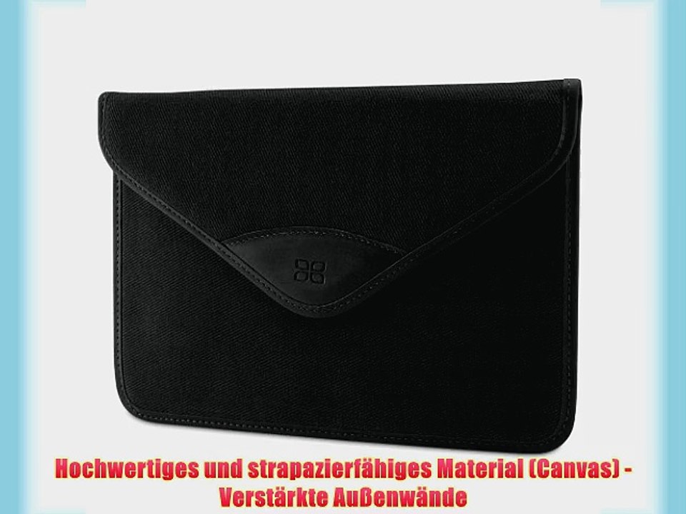 Bouletta Envelope Schwarz Universal 101 Zoll Leder Canvas Tasche H?lle Book Case Cover f?r