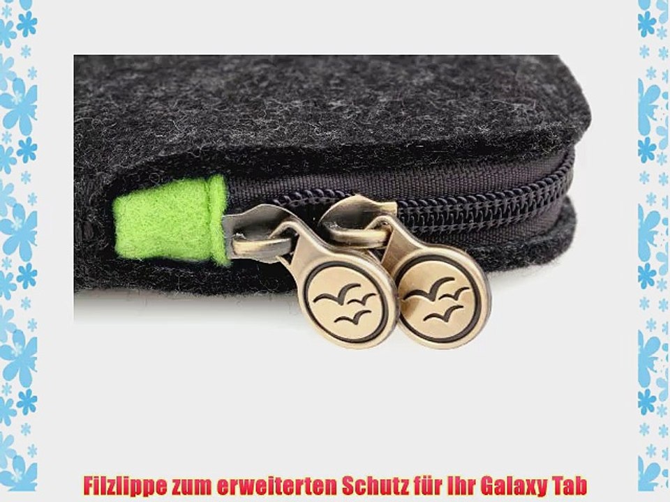 Waterkant Deichk?nig Zip Tasche aus echtem Wollfilz f?r Samsung Galaxy Tab Pro 10.1 - Case