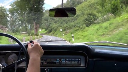 Downhill driving with a Ford Fairlane 500 3-speed column shift V8