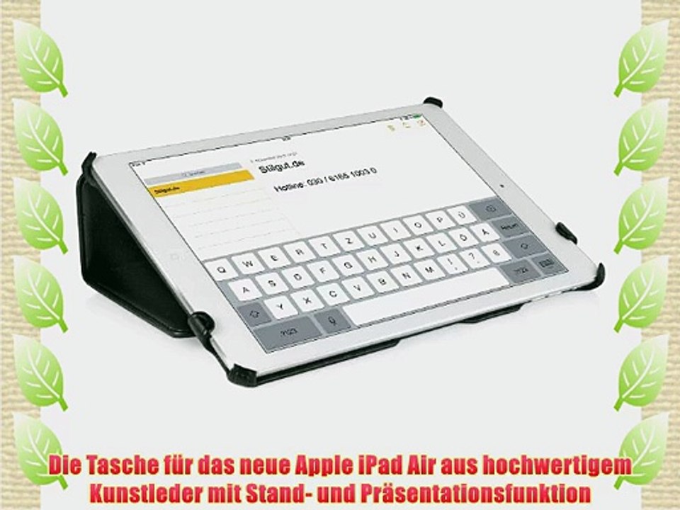 Stilgut UltraSlim Case Tasche mit Stand- und Pr?sentationsfunktion f?r Apple iPad Air Schwarz