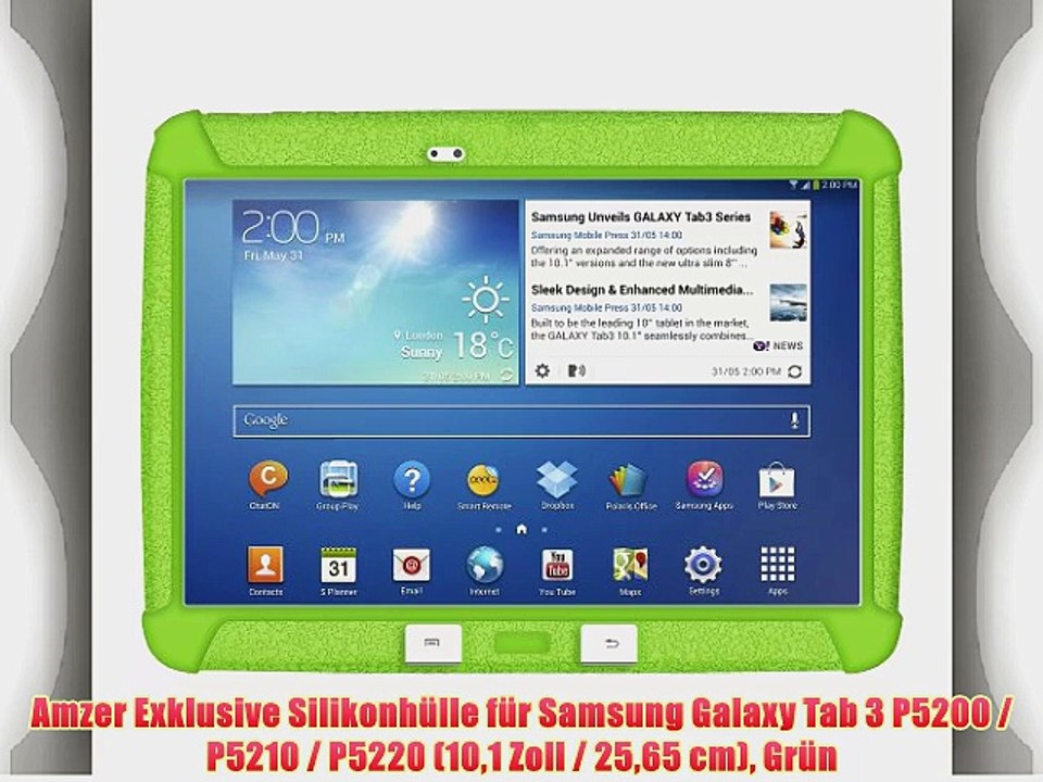 Amzer Exklusive Silikonh?lle f?r Samsung Galaxy Tab 3 P5200 / P5210 / P5220 (101?Zoll?/ 2565?cm)