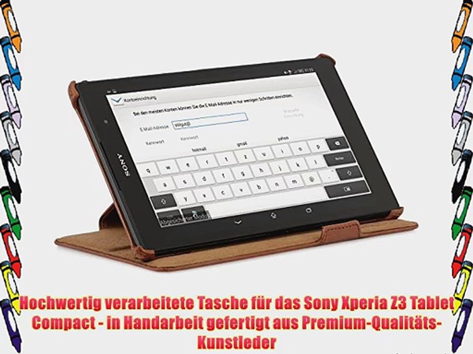 StilGut UltraSlim Tasche mit Standfunktion f?r Sony Xperia Z3 Tablet Compact cognac