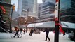 Heavy snow storm, cross-country skiing downtown Toronto, the way to go