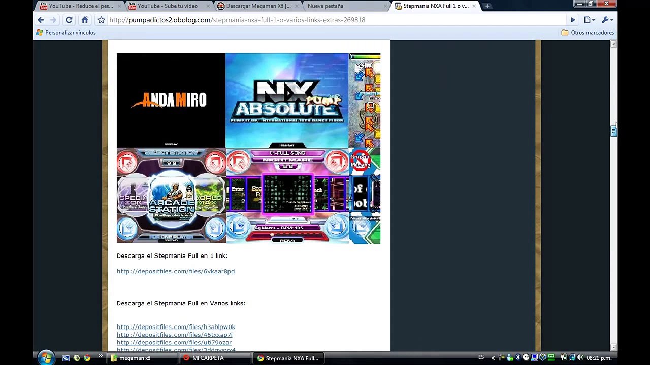 como descargar la pump it up nxa en un link