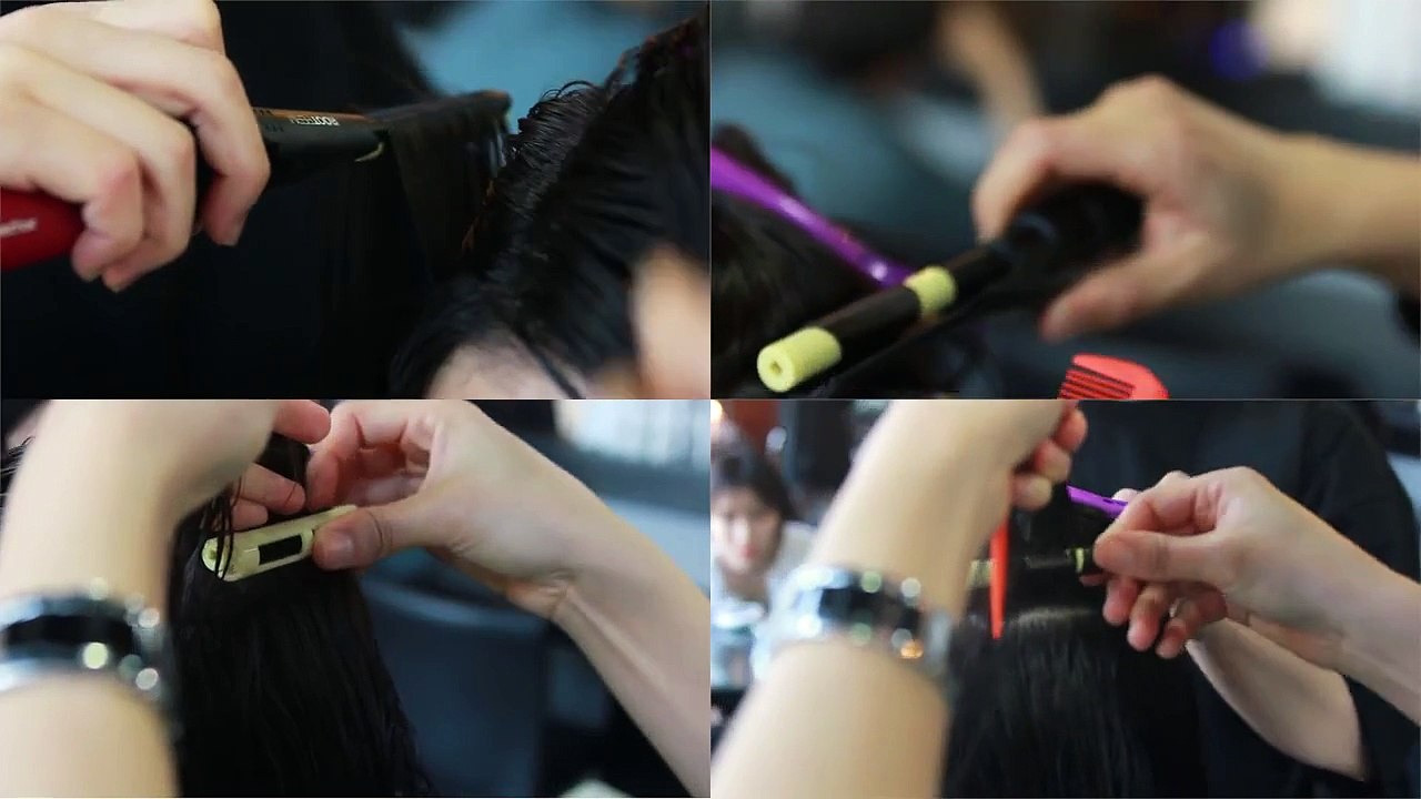 long hair S-curl +Root volume perm