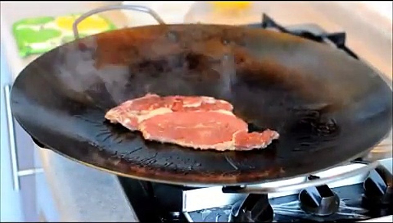 Steak, Eggs and Hashbrowns cooked in a wok