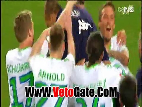 فرحه هيستريه لاعبى فولفسبورج بالفوز بالسوبر امام بايرن ميونخ