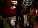 DC dancing while playing ddr