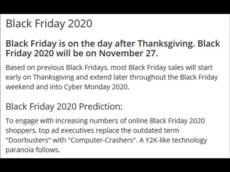 Black Friday 2020