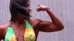 Fitness hottie flexing her big 15 inch biceps