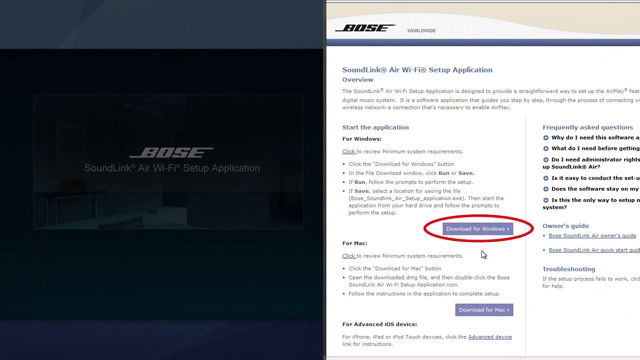 How to set up your Bose® SoundLink® Air system to play via AirPlay®