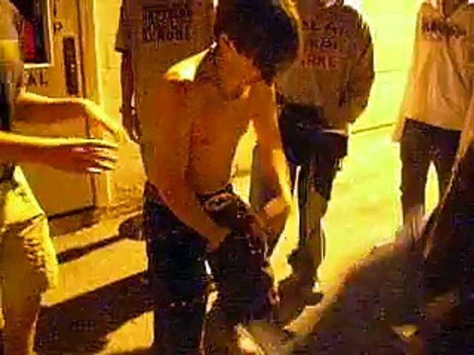 Wes kicked in the balls