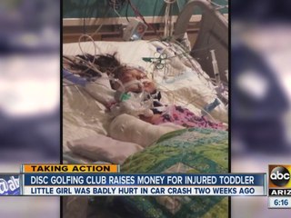 Disc golfing club raises money for injured toddler