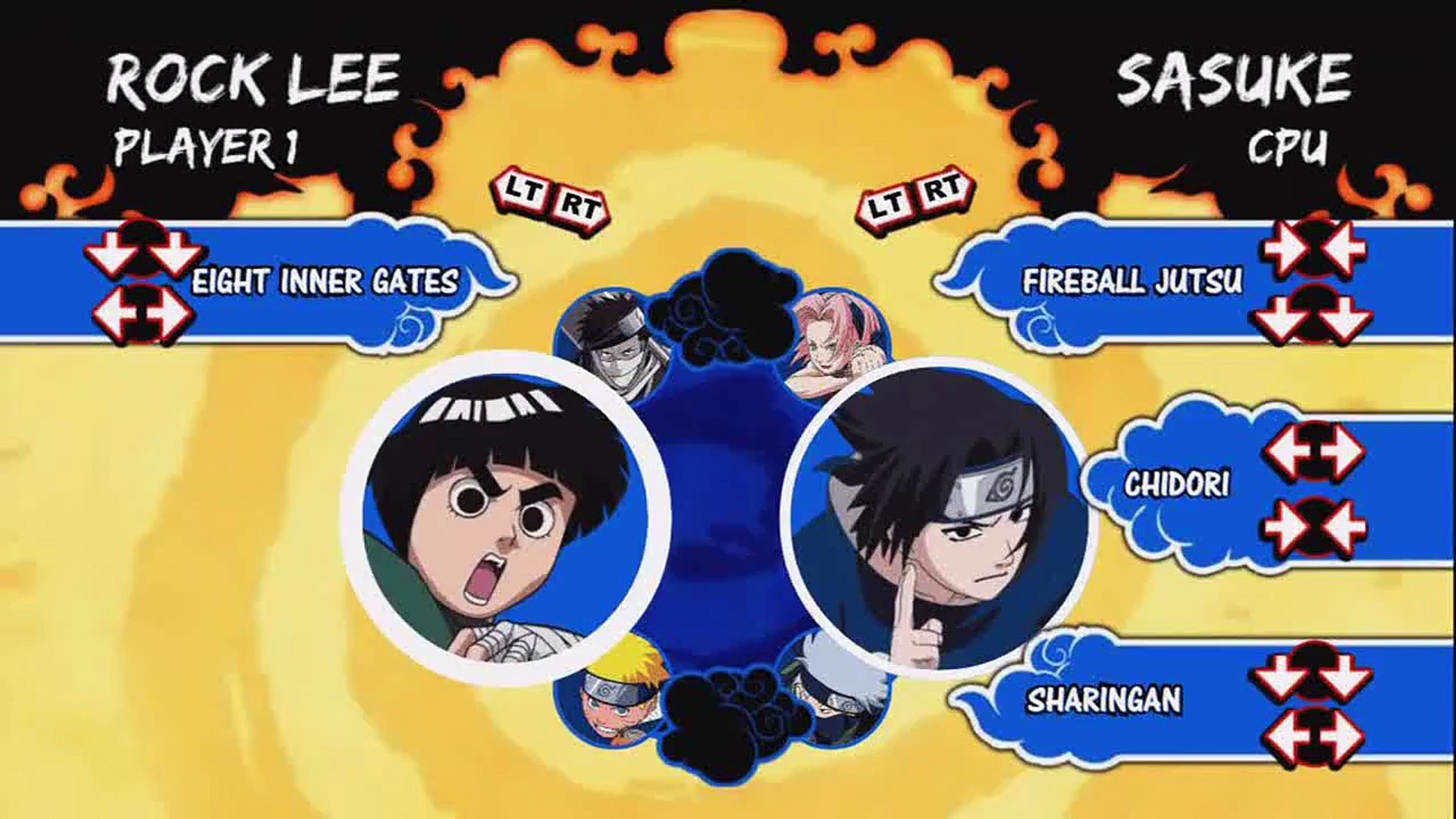 Naruto Rock Lee Uses Eight Inner Gates On Sasuke
