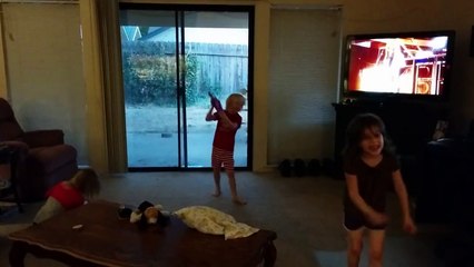 The kids dancing to AC/DC