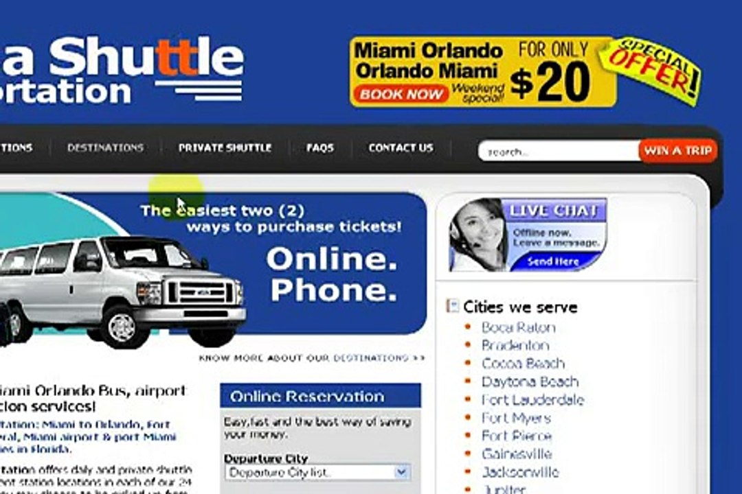 Transporte Miami Orlando puerta a puerta - Orlando Miami bus $20