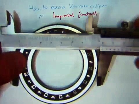 Read a vernier caliper in INCHES, measure a ball bearing