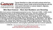 Bile Duct Cancer -- Rare but Numbers are Growing