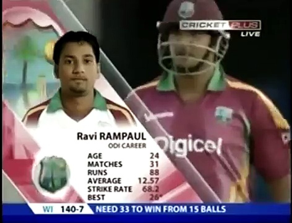 Andrew Flintoff HAT TRICK, full over, vs West Indies, 5th ODI 2009