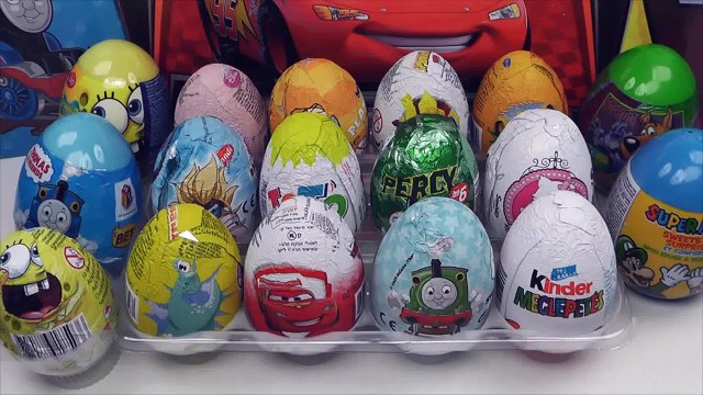 20 Surprise Eggs Kinder Surprise MAXI Mickey Mouse Cars 2 Minnie Mouse