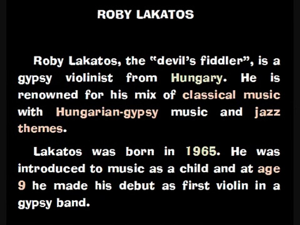 Roby Lakatos - Godfather Love Theme