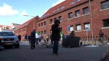 Muslimer bygger barrikade i Grønnegade (Århus), 31. marts 2012